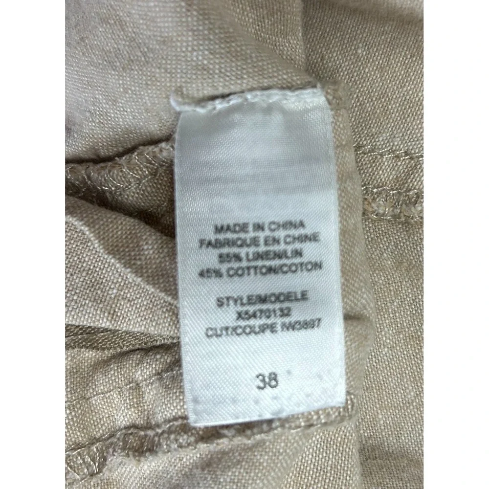 Vintage Guess Jeans Linen Pants Mens 38 Beige Drawstring Flat Front Grunge